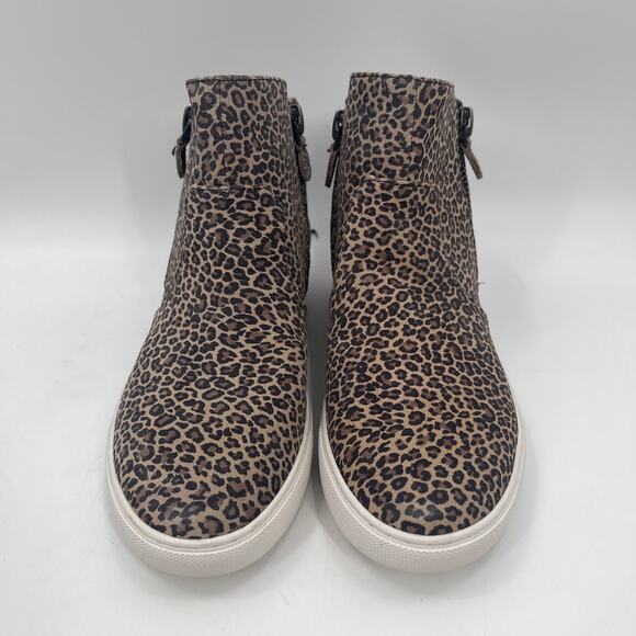NEW GENTLE SOULS Shoes Size 9.5 Carter Animal Print Zipper Leopard Leather HiTop - Picture 8 of 16